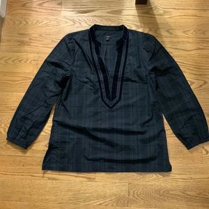 J. Crew Forest Green and Navy Tunic M
